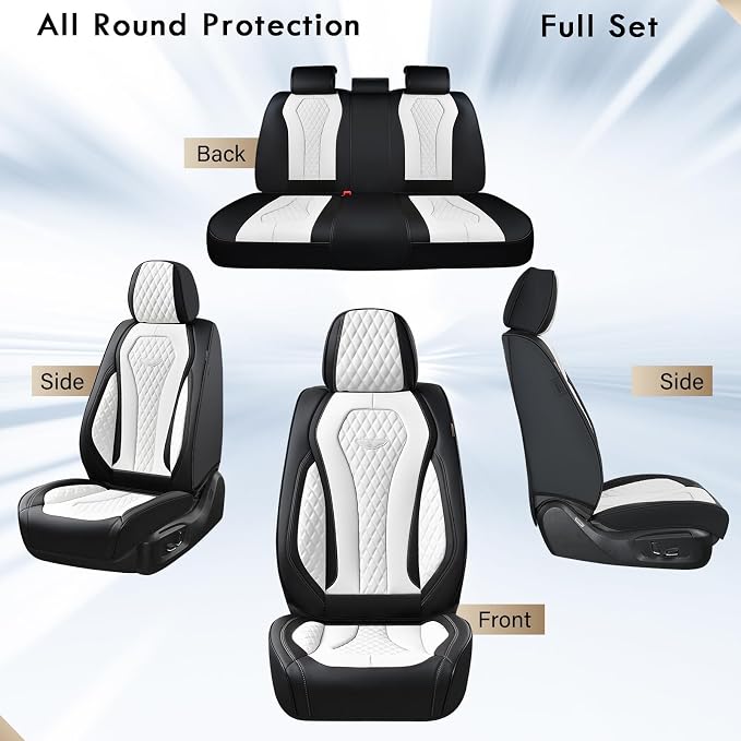 Universal Seat Covers — Full Set — White