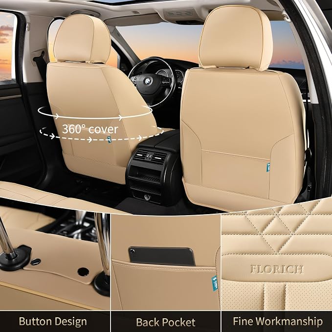 Universal Seat Covers — Front Seat — Beige