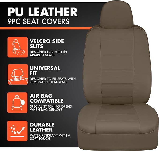 Universal Seat Covers — Full Set — Beige