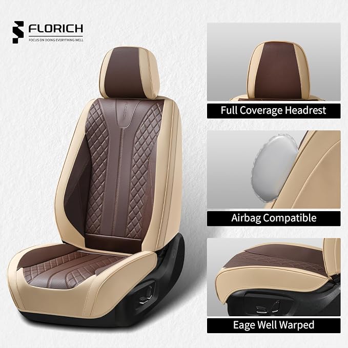 Universal Seat Covers — Full Set — Beige / Coffee