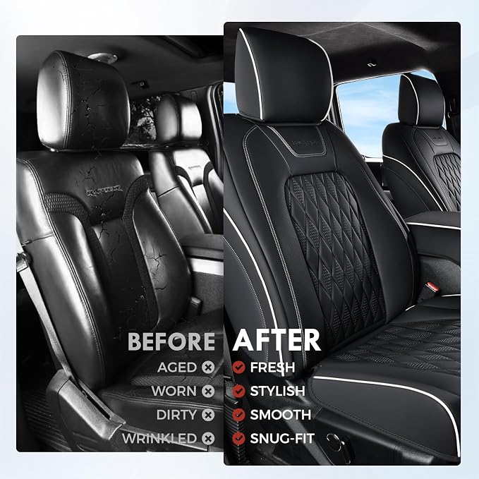 Seat Covers for Multiple Vehicles — Front Seat — Black / White