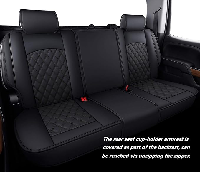 Faux Leather Seat Covers for Chevrolet Silverado / GMC Sierra — Full Set — Black