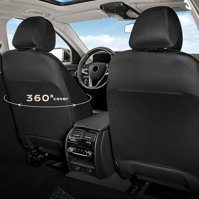 Universal Fabric Seat Covers — Front Seat — Black