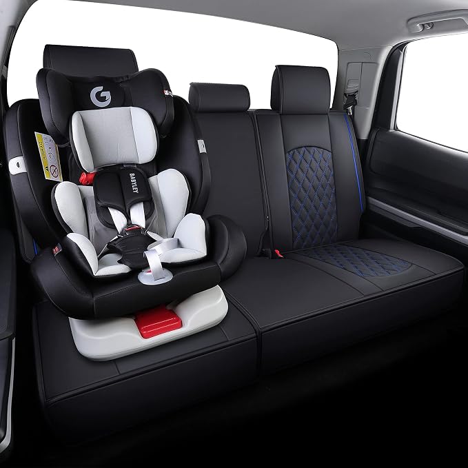 Faux Leather Seat Covers for Toyota Tundra — Rear Seat — Black / Blue