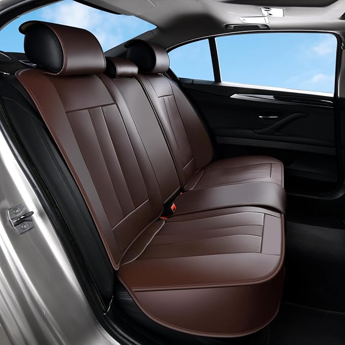 Universal Faux Leather Seat Covers — Coffee