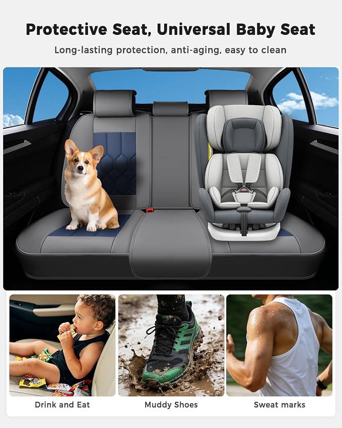Universal Seat Covers — Gray / Blue