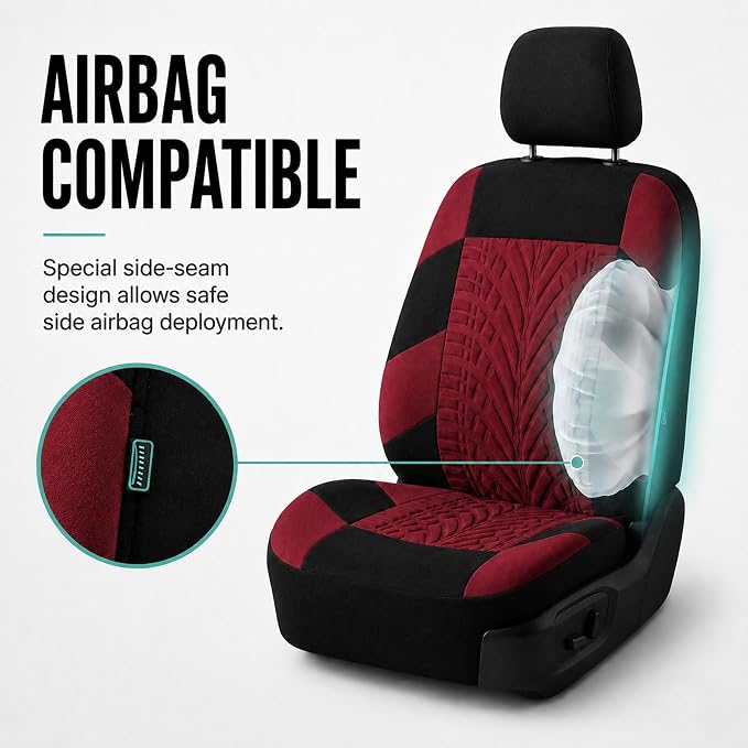 Universal Seat Covers — Full Set — Burgundy