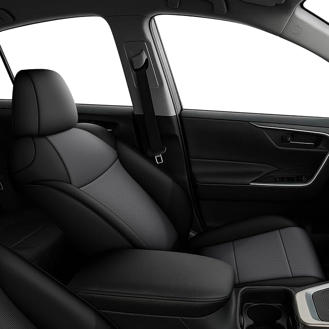 Faux Leather Seat Covers for Toyota RAV4 — Full Set — Black / Gray