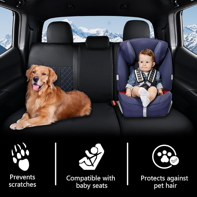 Seat Covers for Toyota Tacoma — Full Set — Black / Blue
