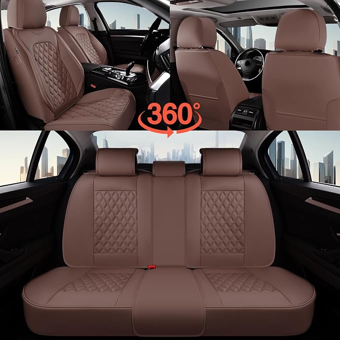 Universal Seat Covers — Full Set — Brown