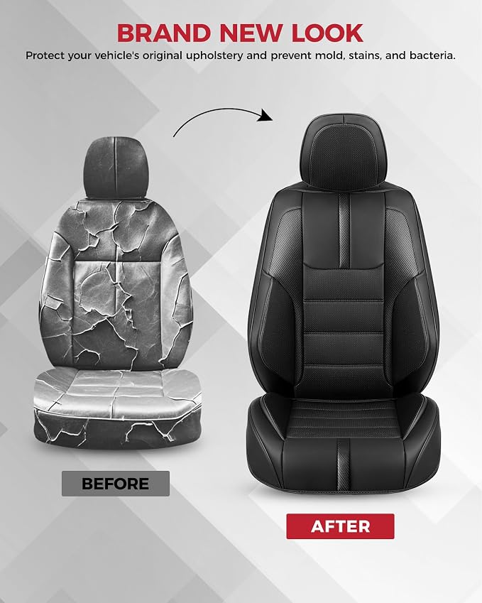 Universal Faux Leather Seat Covers — Front Seat