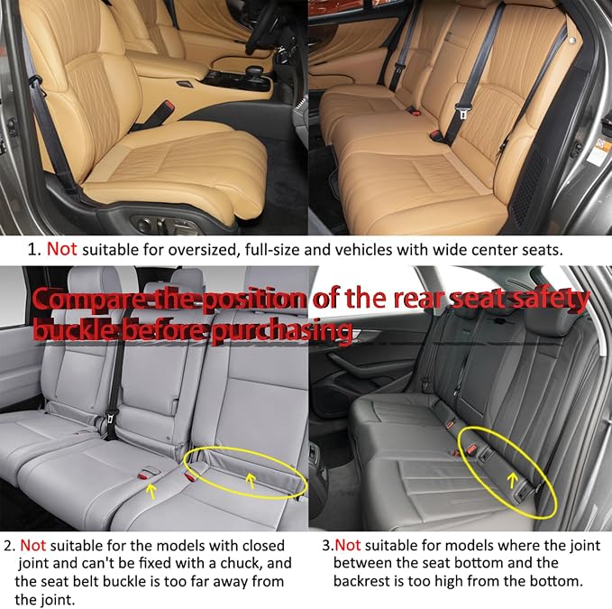 Fabric Car Seat Covers — Front Seat — Beige / Tan / White