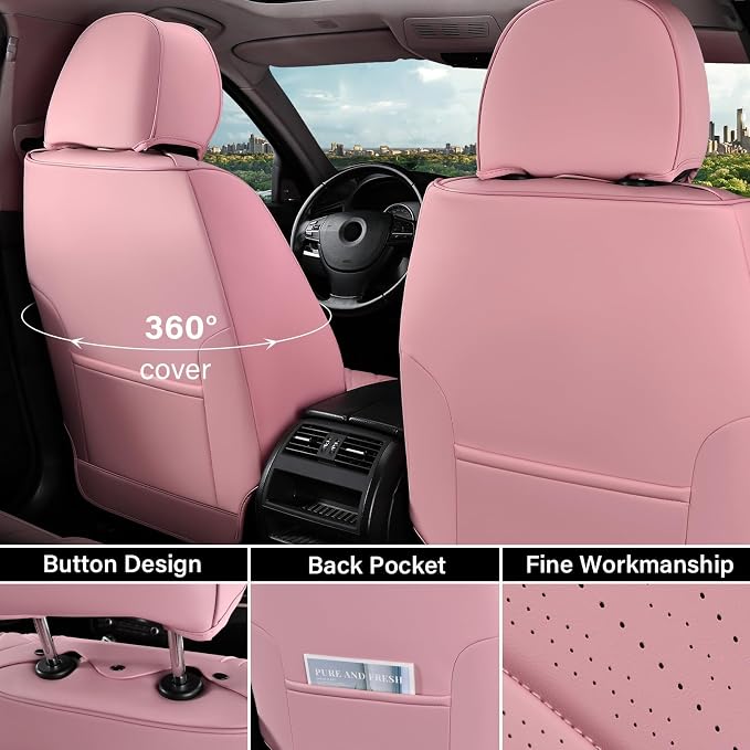 Universal Seat Covers — Full Set — Pink