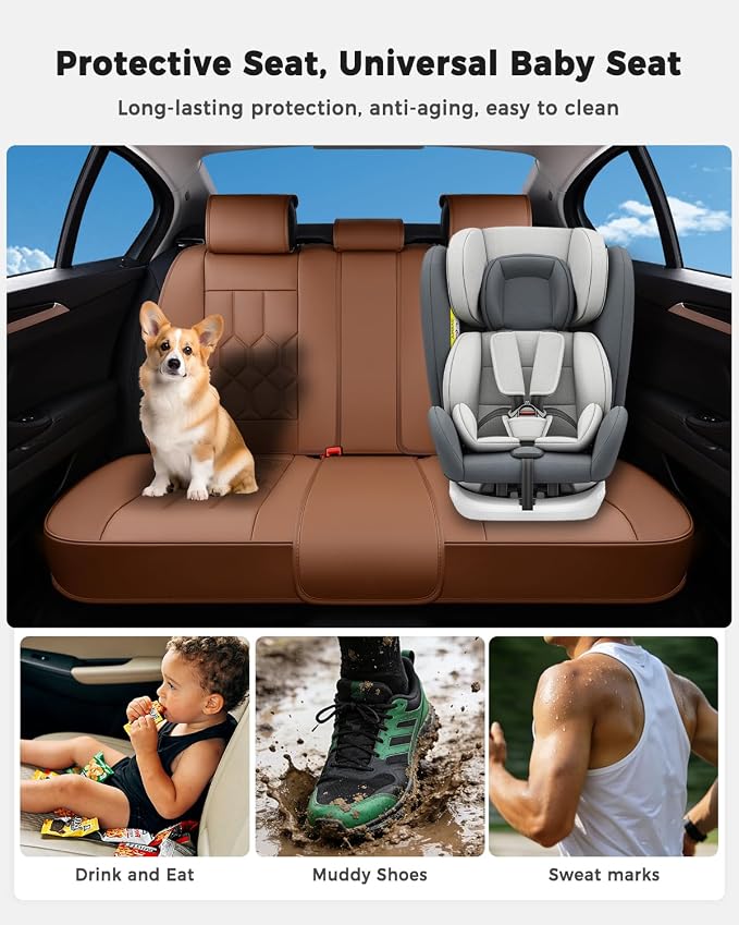 Universal Seat Covers — Full Set — Brown