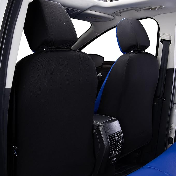 Faux Leather Car Seat Covers — Full Set — Blue