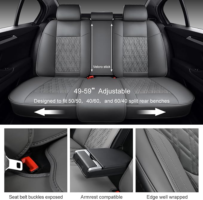 Universal Seat Covers — Full Set — Gray