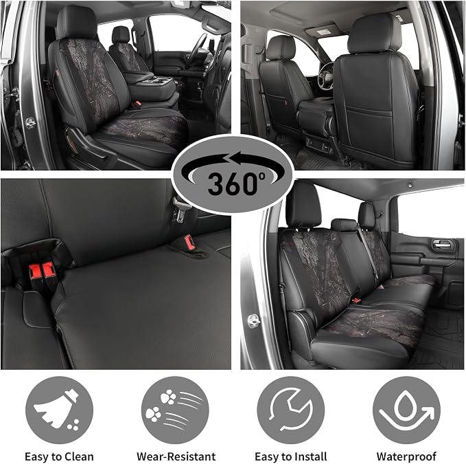 Faux Leather Seat Covers for Chevrolet Silverado — Black