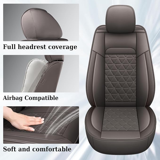 Seat Covers for Multiple Vehicles — Full Set — Coffee