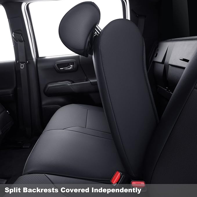 Faux Leather Seat Covers for Toyota Tacoma — Black