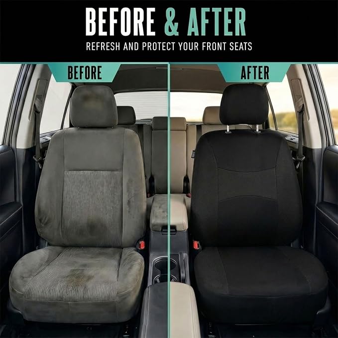 Universal Fabric Seat Covers — Full Set — Black