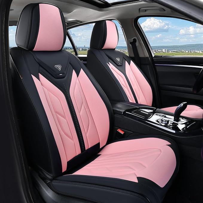 Universal Seat Covers — Full Set — Black / Pink