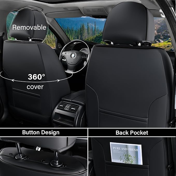 Universal Seat Covers — Front Seat — Black