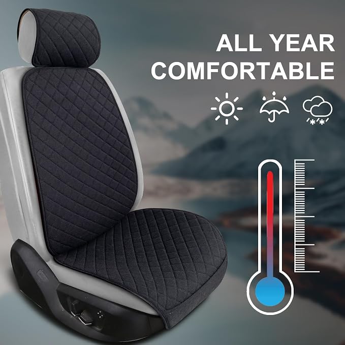 Universal Fabric Seat Covers — Front Seat — Black