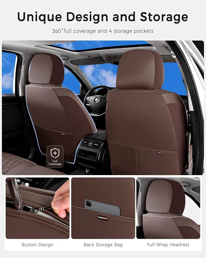Universal Seat Covers — Full Set — Coffee