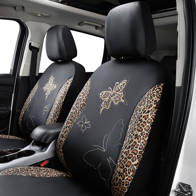 Universal Faux Leather Seat Covers — Full Set — Brown