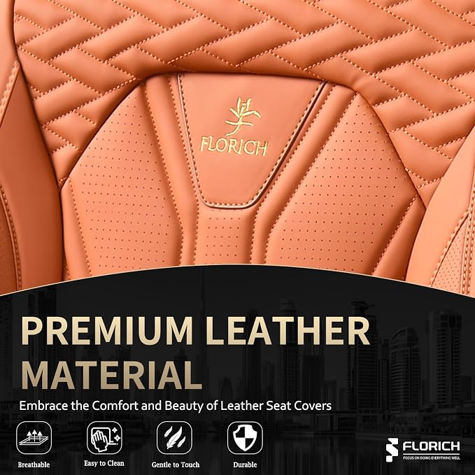 Universal Seat Covers — Front Seat — Orange