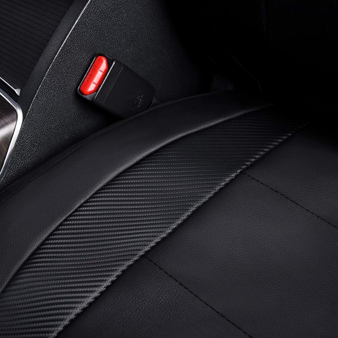 Faux Leather Car Seat Covers — Full Set — Black