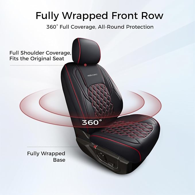 Seat Covers for Multiple Vehicles — Front Seat — Black / Red