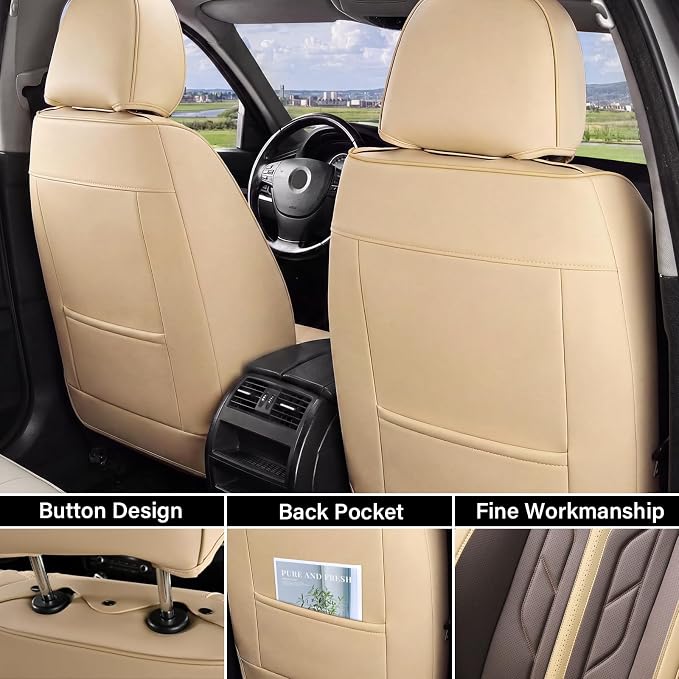 Universal Seat Covers — Full Set — Beige / Coffee
