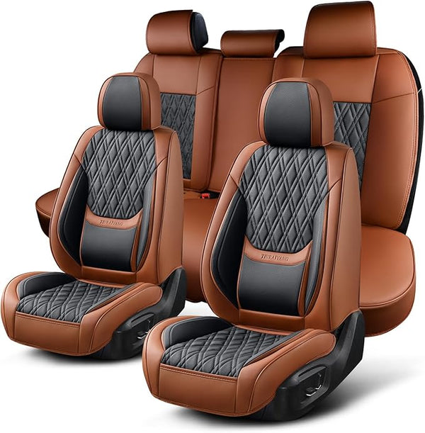 Universal Seat Covers — Full Set — Brown / Black