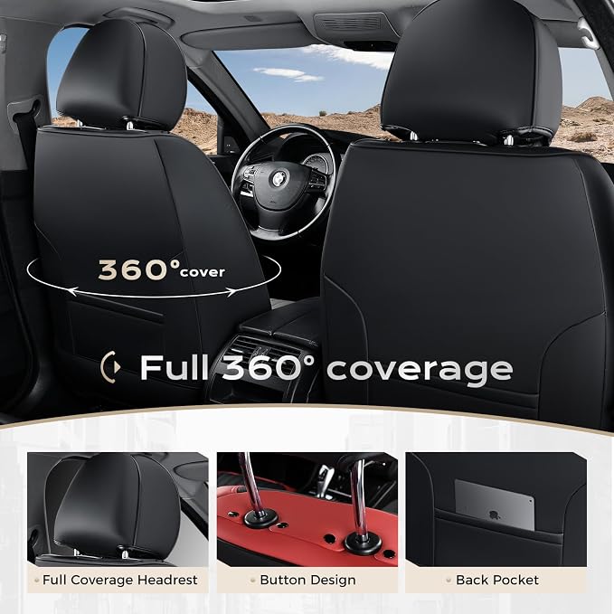 Universal Seat Covers — Full Set — Red / Black