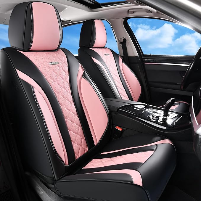 Universal Seat Covers — Front Seat — Black / Pink