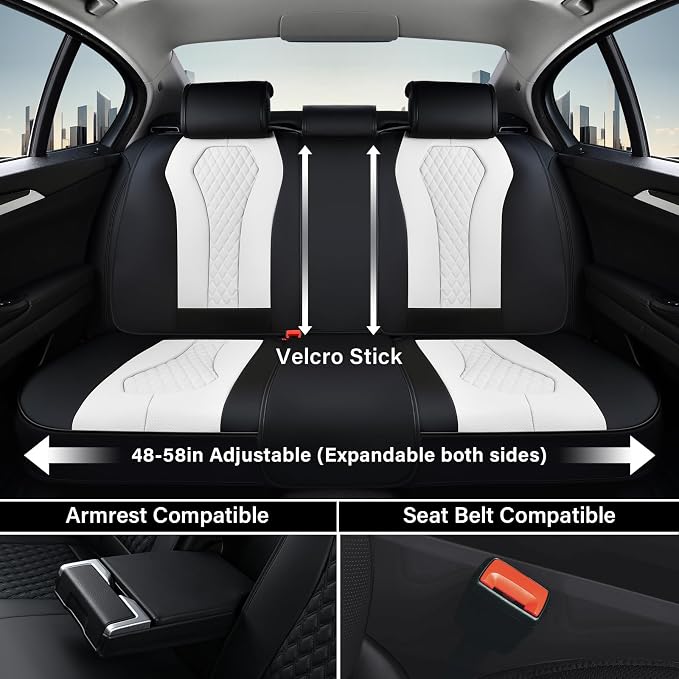 Universal Seat Covers — Full Set — White
