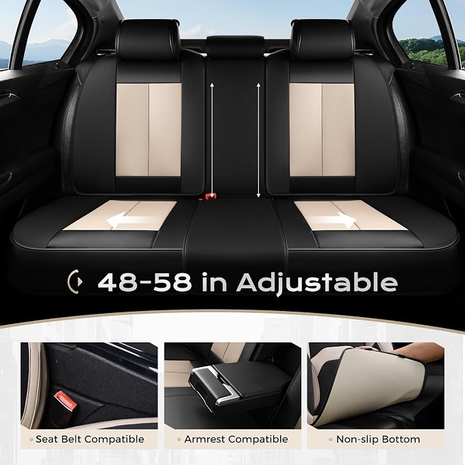 Universal Seat Covers — Full Set — Black / Beige