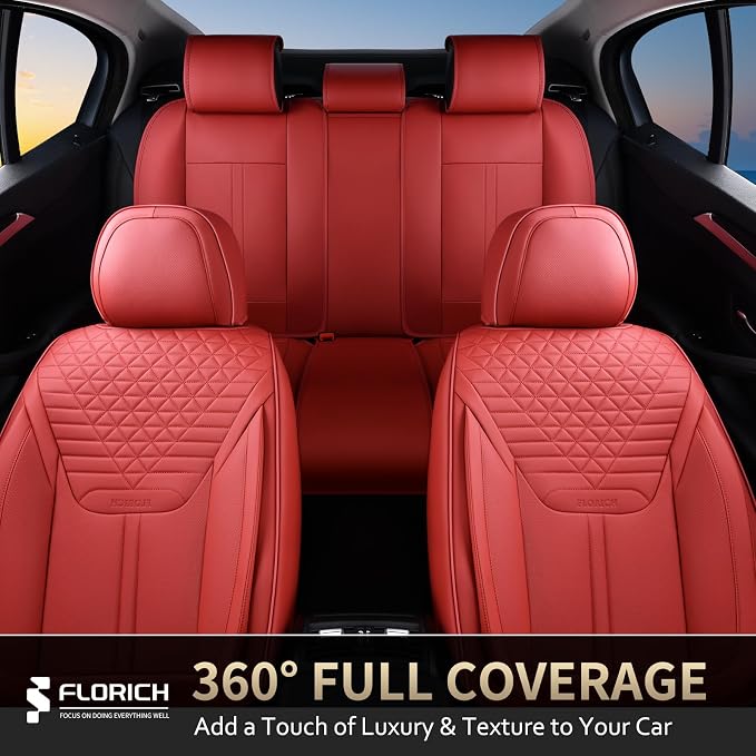 Universal Seat Covers — Full Set — Red