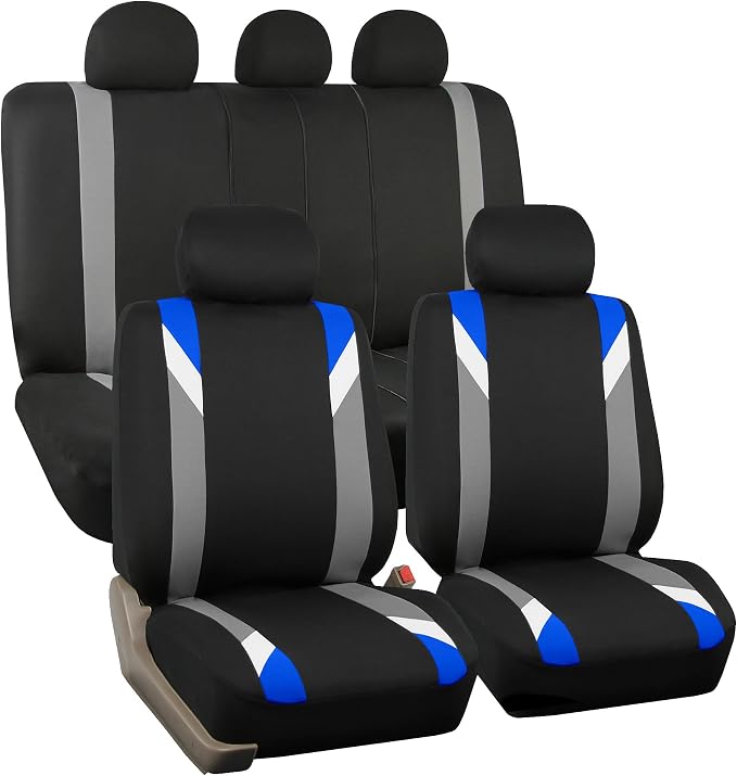 Universal Fabric Seat Covers — Full Set — Blue