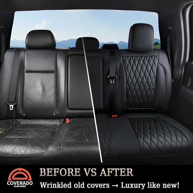 Seat Covers for Multiple Vehicles — Rear Seat — Black