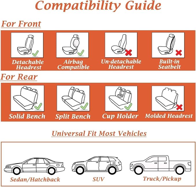 Universal Seat Covers — Full Set — Gray