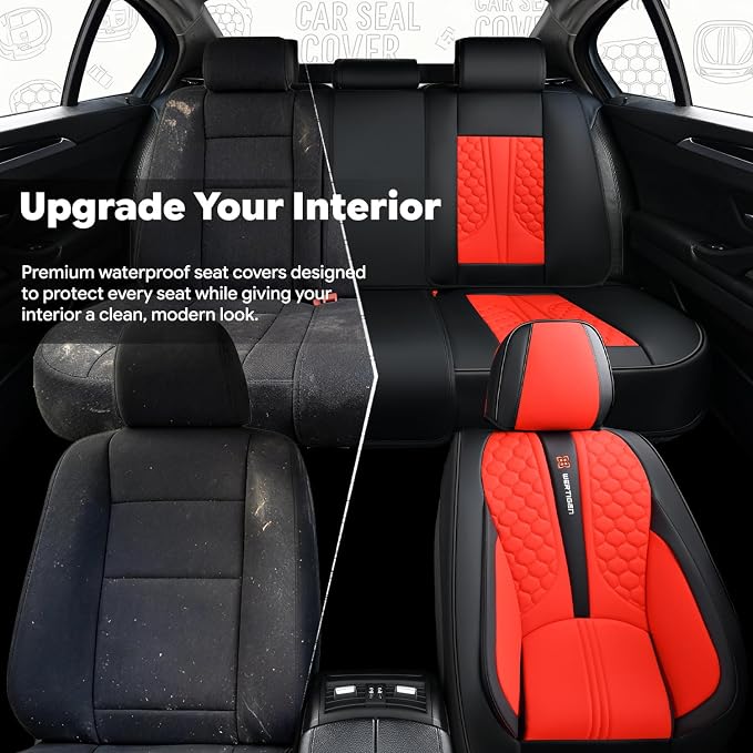 Universal Seat Covers — Full Set — Red