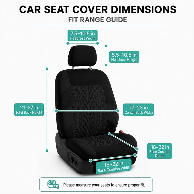 Universal Seat Covers — Front Seat — Black