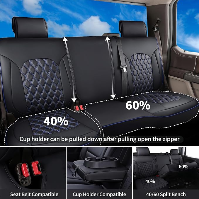 Seat Covers for Chevrolet Silverado / GMC Sierra — Black / Blue