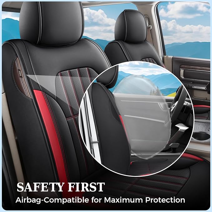 Seat Covers for Multiple Vehicles — Full Set — Red