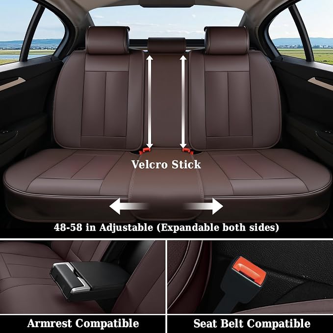 Pet Car Seat Protector — Rear Seat — Brown