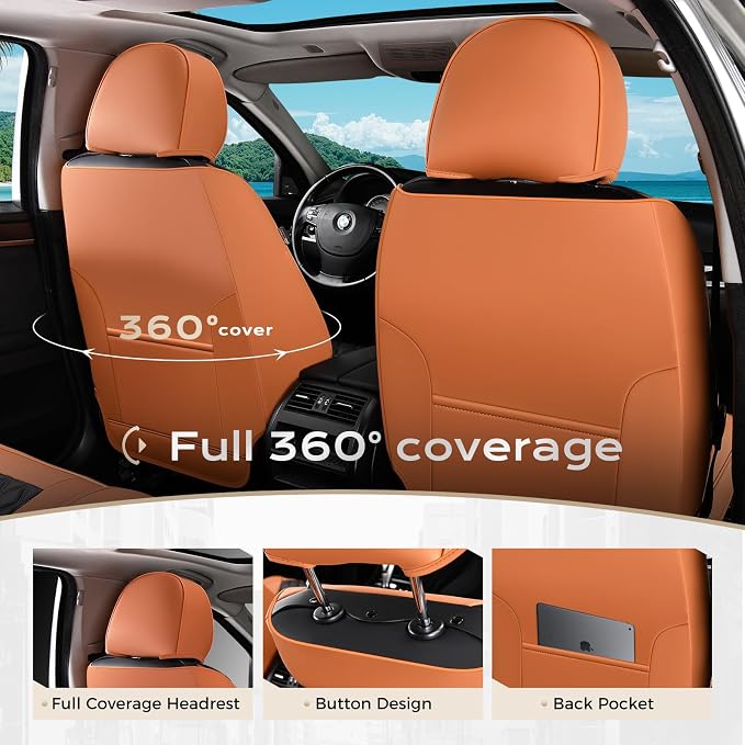 Universal Faux Leather Seat Covers — Full Set