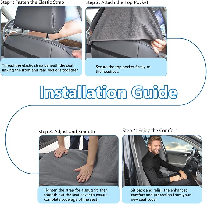 Universal Seat Covers — Front Seat — Gray