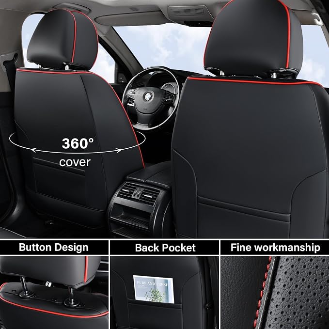 Universal Seat Covers — Front Seat — Black / Red